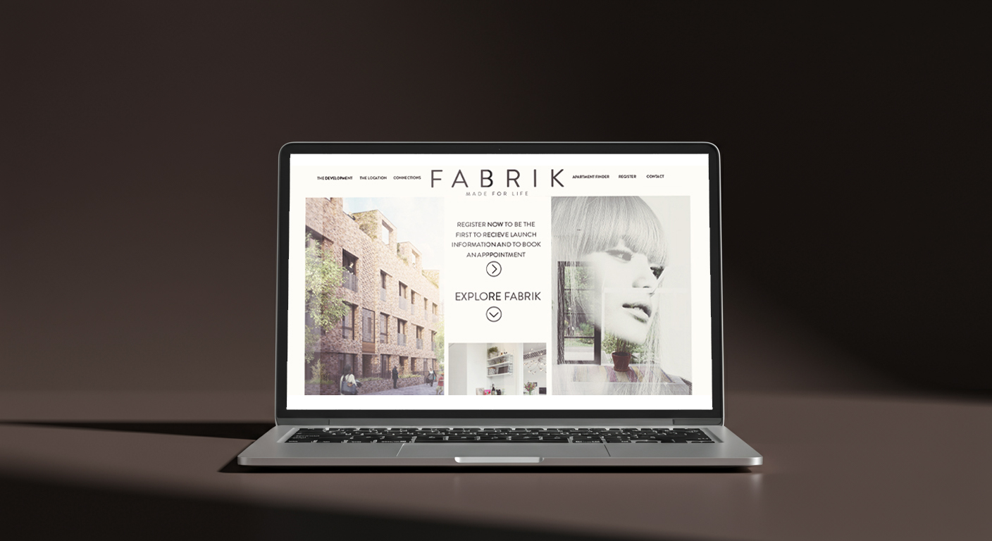 Fabrik website on a laptop